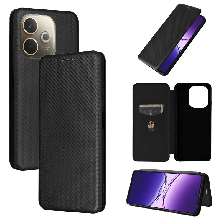 Carbon Fiber Texture Flip Leather Phone Case, For OPPO F29 5G, For OPPO A5 Pro 5G Global, For OPPO Reno13 5G Global, For OPPO Reno13 F 5G