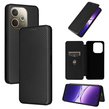 Carbon Fiber Texture Flip Leather Phone Case, For OPPO F29 5G, For OPPO A5 Pro 5G Global, For OPPO Reno13 5G Global, For OPPO Reno13 F 5G