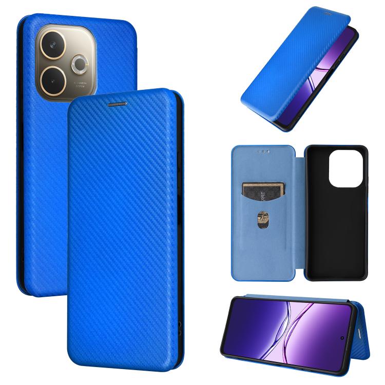 Carbon Fiber Texture Flip Leather Phone Case, For OPPO F29 5G, For OPPO A5 Pro 5G Global, For OPPO Reno13 5G Global, For OPPO Reno13 F 5G