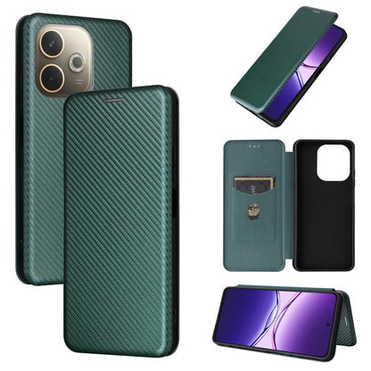 Carbon Fiber Texture Flip Leather Phone Case, For OPPO F29 5G, For OPPO A5 Pro 5G Global, For OPPO Reno13 5G Global, For OPPO Reno13 F 5G