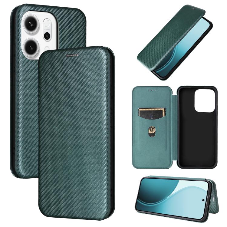 Carbon Fiber Texture Flip Leather Phone Case, For OPPO Find X9, For OPPO A6 Pro 5G Global, For OPPO Find X9 Pro, For OPPO Reno14 Global / Reno14 F