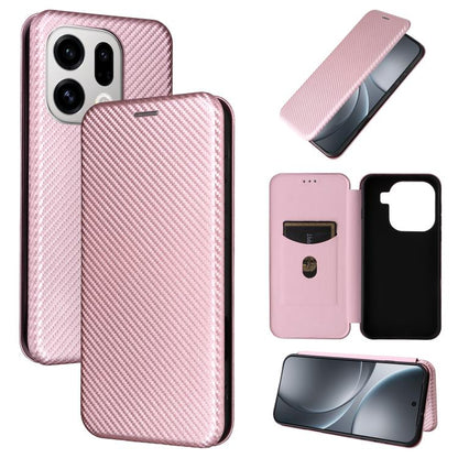 Carbon Fiber Texture Flip Leather Phone Case, For OPPO Find X9, For OPPO A6 Pro 5G Global, For OPPO Find X9 Pro, For OPPO Reno14 Global / Reno14 F