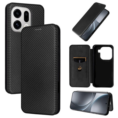 Carbon Fiber Texture Flip Leather Phone Case, For OPPO Find X9, For OPPO A6 Pro 5G Global, For OPPO Find X9 Pro, For OPPO Reno14 Global / Reno14 F