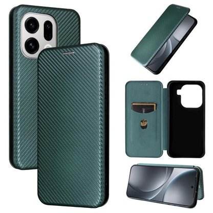 Carbon Fiber Texture Flip Leather Phone Case, For OPPO Find X9, For OPPO A6 Pro 5G Global, For OPPO Find X9 Pro, For OPPO Reno14 Global / Reno14 F