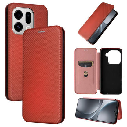 Carbon Fiber Texture Flip Leather Phone Case, For OPPO Find X9, For OPPO A6 Pro 5G Global, For OPPO Find X9 Pro, For OPPO Reno14 Global / Reno14 F