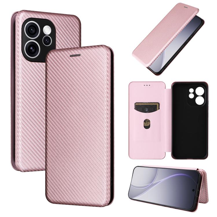 Carbon Fiber Texture Flip Leather Phone Case, For OPPO Reno15 F 5G, For OPPO Reno15 Pro Max 5G Global, For OPPO A6x 5G / 4G, For OPPO Reno15 5G Global