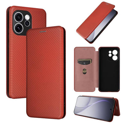 Carbon Fiber Texture Flip Leather Phone Case, For OPPO Reno15 F 5G, For OPPO Reno15 Pro Max 5G Global, For OPPO A6x 5G / 4G, For OPPO Reno15 5G Global