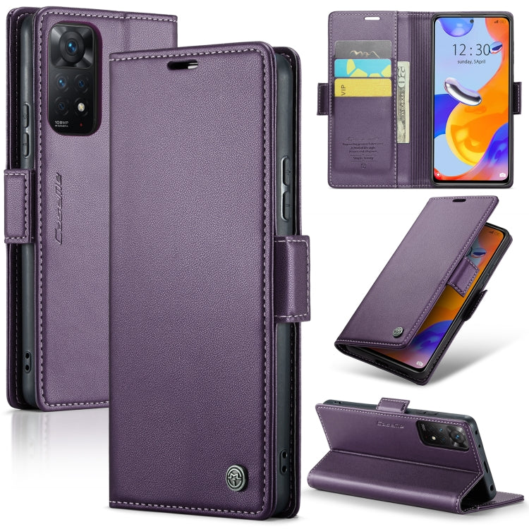 CaseMe 023 Butterfly Buckle Litchi Texture RFID Anti-theft Leather Phone Case, For Xiaomi Redmi Note 11 Pro 5G Global, For Xiaomi Redmi Note 11 4G Global, For Xiaomi 11T / 11T Pro, For Xiaomi Mi 11 Lite