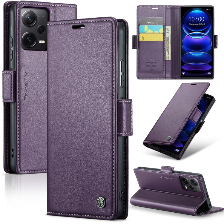 CaseMe 023 Butterfly Buckle Litchi Texture RFID Anti-theft Leather Phone Case, For Xiaomi 13T/13T Pro, For Xiaomi Poco F5 5G/Redmi Note 12 Turbo 5G, For Xiaomi Redmi Note 12 4G Global, For Xiaomi Redmi Note 12 Pro+ 5G Global