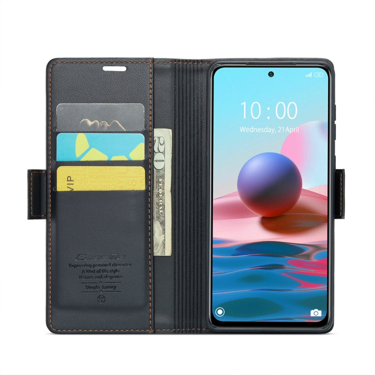 CaseMe 023 Butterfly Buckle Litchi Texture RFID Anti-theft Leather Phone Case, For Xiaomi Redmi Note 10 4G/Note 10S, For Xiaomi Redmi Note 10 Pro Max, For Xiaomi Mi 10T 5G／10T Pro 5G, For Xiaomi Redmi Note 9S/Note 9 Pro/Note 9 Pro Max