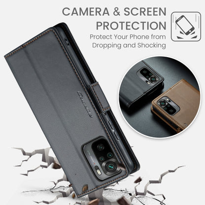 CaseMe 023 Butterfly Buckle Litchi Texture RFID Anti-theft Leather Phone Case, For Xiaomi Redmi Note 10 4G/Note 10S, For Xiaomi Redmi Note 10 Pro Max, For Xiaomi Mi 10T 5G／10T Pro 5G, For Xiaomi Redmi Note 9S/Note 9 Pro/Note 9 Pro Max