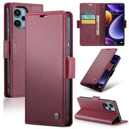 CaseMe 023 Butterfly Buckle Litchi Texture RFID Anti-theft Leather Phone Case, For Xiaomi 13T/13T Pro, For Xiaomi Poco F5 5G/Redmi Note 12 Turbo 5G, For Xiaomi Redmi Note 12 4G Global, For Xiaomi Redmi Note 12 Pro+ 5G Global