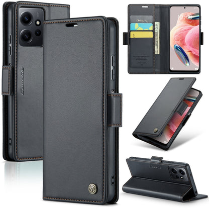 CaseMe 023 Butterfly Buckle Litchi Texture RFID Anti-theft Leather Phone Case, For Xiaomi 13T/13T Pro, For Xiaomi Poco F5 5G/Redmi Note 12 Turbo 5G, For Xiaomi Redmi Note 12 4G Global, For Xiaomi Redmi Note 12 Pro+ 5G Global