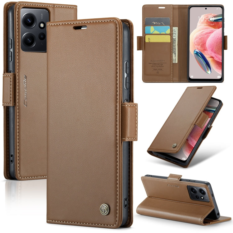 CaseMe 023 Butterfly Buckle Litchi Texture RFID Anti-theft Leather Phone Case, For Xiaomi 13T/13T Pro, For Xiaomi Poco F5 5G/Redmi Note 12 Turbo 5G, For Xiaomi Redmi Note 12 4G Global, For Xiaomi Redmi Note 12 Pro+ 5G Global