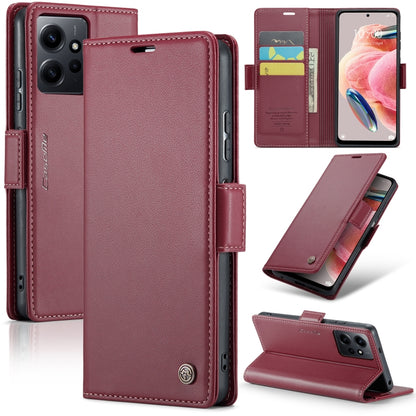 CaseMe 023 Butterfly Buckle Litchi Texture RFID Anti-theft Leather Phone Case, For Xiaomi 13T/13T Pro, For Xiaomi Poco F5 5G/Redmi Note 12 Turbo 5G, For Xiaomi Redmi Note 12 4G Global, For Xiaomi Redmi Note 12 Pro+ 5G Global
