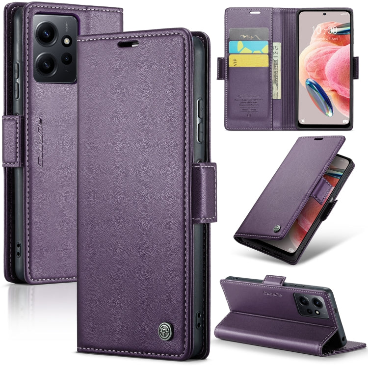 CaseMe 023 Butterfly Buckle Litchi Texture RFID Anti-theft Leather Phone Case, For Xiaomi 13T/13T Pro, For Xiaomi Poco F5 5G/Redmi Note 12 Turbo 5G, For Xiaomi Redmi Note 12 4G Global, For Xiaomi Redmi Note 12 Pro+ 5G Global