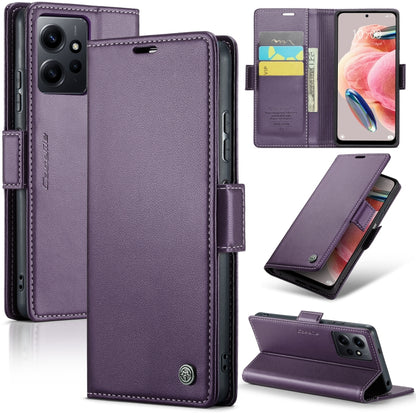 CaseMe 023 Butterfly Buckle Litchi Texture RFID Anti-theft Leather Phone Case, For Xiaomi 13T/13T Pro, For Xiaomi Poco F5 5G/Redmi Note 12 Turbo 5G, For Xiaomi Redmi Note 12 4G Global, For Xiaomi Redmi Note 12 Pro+ 5G Global