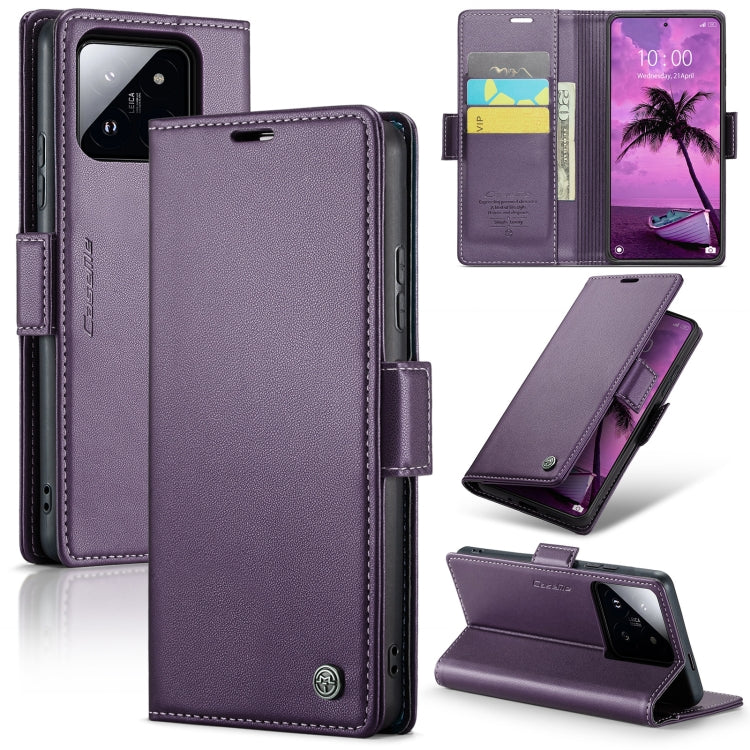 CaseMe 023 Butterfly Buckle Litchi Texture RFID Anti-theft Leather Phone Case, For Xiaomi Poco X6 Pro 5G/Redmi K70E 5G, For Xiaomi Poco X6 5G, For Xiaomi 14 Pro, For Xiaomi 14