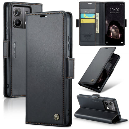 CaseMe 023 Butterfly Buckle Litchi Texture RFID Anti-theft Leather Phone Case, For Xiaomi Redmi Note 13 5G, For Xiaomi Redmi Note 13 Pro+ 5G, For Xiaomi Redmi Note 13 Pro 5G, For Xiaomi Redmi 12 4G／12 5G／Note 12R／POCO M6 Pro 5G