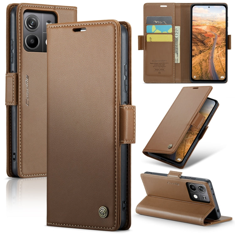 CaseMe 023 Butterfly Buckle Litchi Texture RFID Anti-theft Leather Phone Case, For Xiaomi Redmi Note 13 5G, For Xiaomi Redmi Note 13 Pro+ 5G, For Xiaomi Redmi Note 13 Pro 5G, For Xiaomi Redmi 12 4G／12 5G／Note 12R／POCO M6 Pro 5G