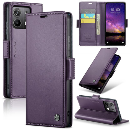 CaseMe 023 Butterfly Buckle Litchi Texture RFID Anti-theft Leather Phone Case, For Xiaomi Redmi Note 13 5G, For Xiaomi Redmi Note 13 Pro+ 5G, For Xiaomi Redmi Note 13 Pro 5G, For Xiaomi Redmi 12 4G／12 5G／Note 12R／POCO M6 Pro 5G