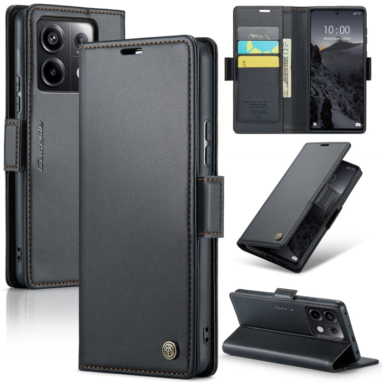 CaseMe 023 Butterfly Buckle Litchi Texture RFID Anti-theft Leather Phone Case, For Xiaomi Redmi Note 13 5G, For Xiaomi Redmi Note 13 Pro+ 5G, For Xiaomi Redmi Note 13 Pro 5G, For Xiaomi Redmi 12 4G／12 5G／Note 12R／POCO M6 Pro 5G