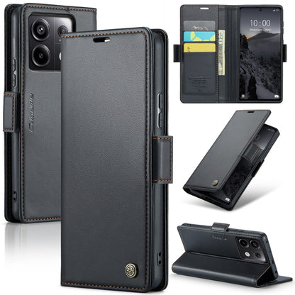CaseMe 023 Butterfly Buckle Litchi Texture RFID Anti-theft Leather Phone Case, For Xiaomi Redmi Note 13 5G, For Xiaomi Redmi Note 13 Pro+ 5G, For Xiaomi Redmi Note 13 Pro 5G, For Xiaomi Redmi 12 4G／12 5G／Note 12R／POCO M6 Pro 5G