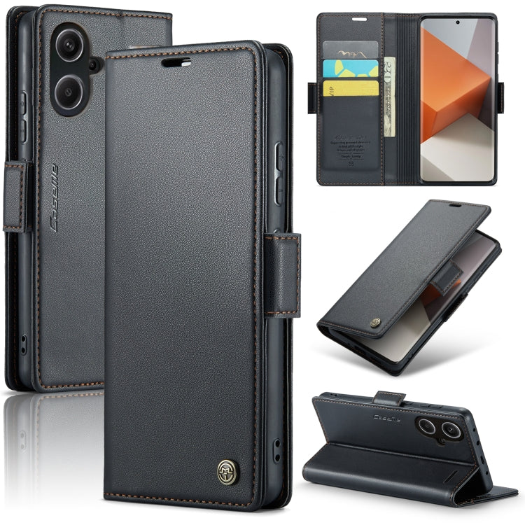 CaseMe 023 Butterfly Buckle Litchi Texture RFID Anti-theft Leather Phone Case, For Xiaomi Redmi Note 13 5G, For Xiaomi Redmi Note 13 Pro+ 5G, For Xiaomi Redmi Note 13 Pro 5G, For Xiaomi Redmi 12 4G／12 5G／Note 12R／POCO M6 Pro 5G