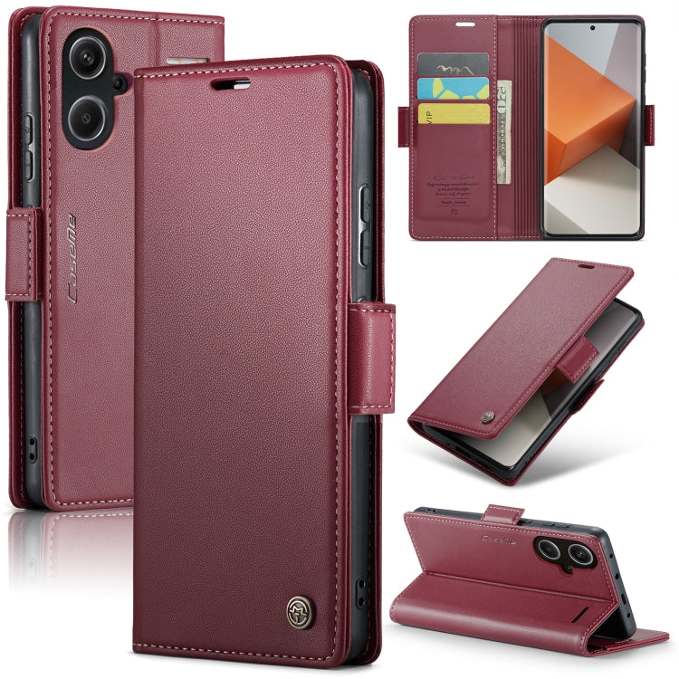 CaseMe 023 Butterfly Buckle Litchi Texture RFID Anti-theft Leather Phone Case, For Xiaomi Redmi Note 13 5G, For Xiaomi Redmi Note 13 Pro+ 5G, For Xiaomi Redmi Note 13 Pro 5G, For Xiaomi Redmi 12 4G／12 5G／Note 12R／POCO M6 Pro 5G