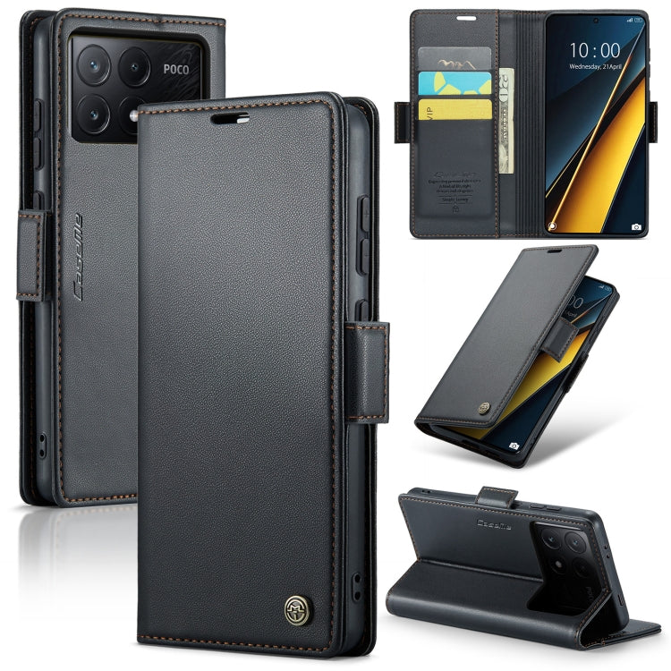 CaseMe 023 Butterfly Buckle Litchi Texture RFID Anti-theft Leather Phone Case, For Xiaomi Poco X6 Pro 5G/Redmi K70E 5G, For Xiaomi Poco X6 5G, For Xiaomi 14 Pro, For Xiaomi 14