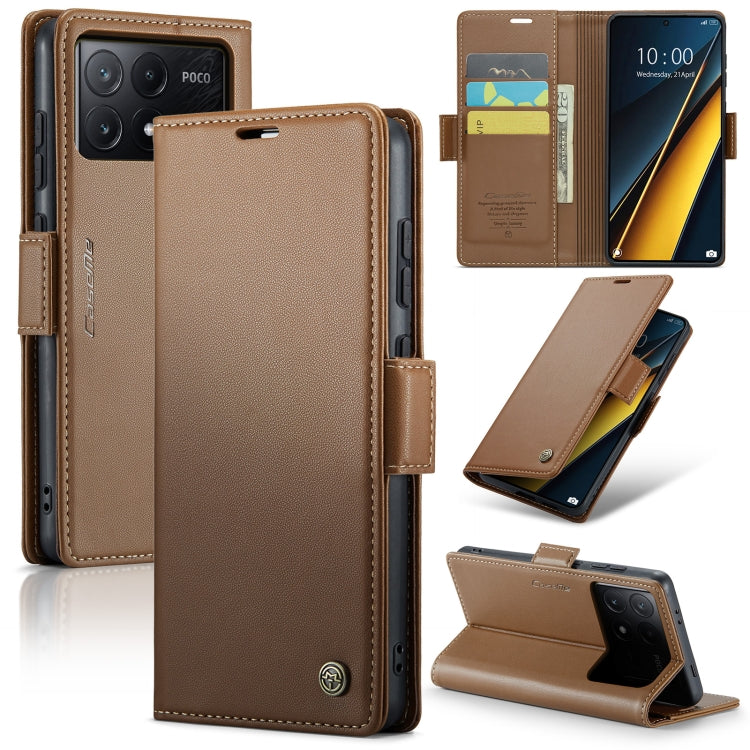 CaseMe 023 Butterfly Buckle Litchi Texture RFID Anti-theft Leather Phone Case, For Xiaomi Poco X6 Pro 5G/Redmi K70E 5G, For Xiaomi Poco X6 5G, For Xiaomi 14 Pro, For Xiaomi 14