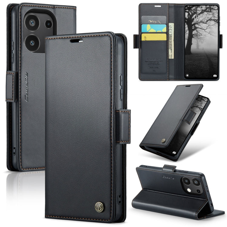 CaseMe 023 Butterfly Buckle Litchi Texture RFID Anti-theft Leather Phone Case, For Xiaomi Redmi Note 13 Pro 4G, For Xiaomi Redmi Note 13 4G, For Xiaomi Redmi 13C 4G / 13C 5G, For Xiaomi Poco C65 4G