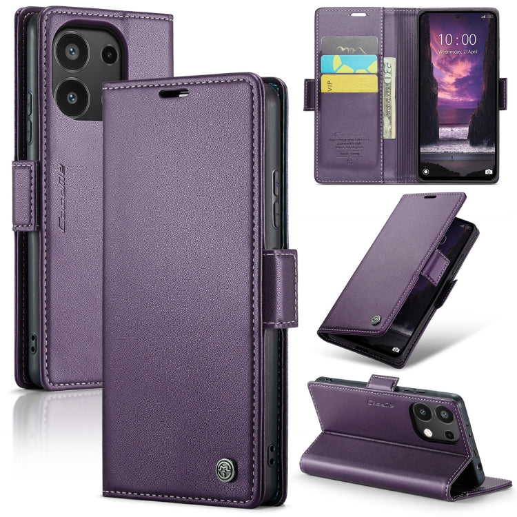 CaseMe 023 Butterfly Buckle Litchi Texture RFID Anti-theft Leather Phone Case, For Xiaomi Redmi Note 13 Pro 4G, For Xiaomi Redmi Note 13 4G, For Xiaomi Redmi 13C 4G / 13C 5G, For Xiaomi Poco C65 4G