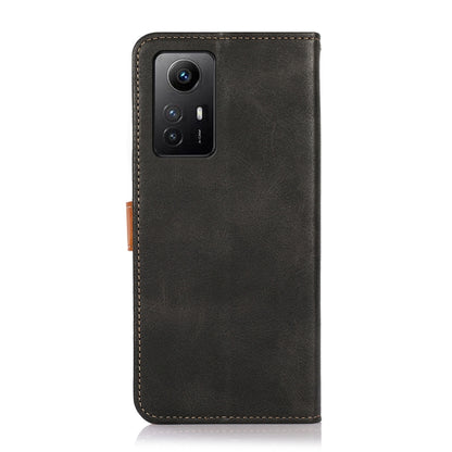 KHAZNEH Dual-color Cowhide Texture Flip Leather Phone Case, For Xiaomi Redmi Note 12S 4G, For Xiaomi Redmi 12 4G