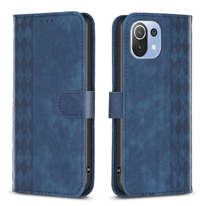 Plaid Embossed Leather Phone Case, For Xiaomi Poco M3 Pro, For Xiaomi 11 Lite, For Xiaomi Redmi Note 10 4G, For Xiaomi Redmi Note 10 Pro