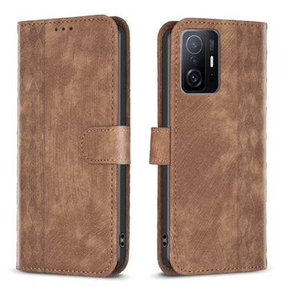 Plaid Embossed Leather Phone Case, For Xiaomi 11i / Redmi K40, For Xiaomi 12 Pro, For Xiaomi 12, For Xiaomi 11T / 11T Pro