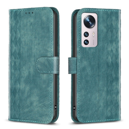 Plaid Embossed Leather Phone Case, For Xiaomi 11i / Redmi K40, For Xiaomi 12 Pro, For Xiaomi 12, For Xiaomi 11T / 11T Pro