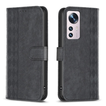 Plaid Embossed Leather Phone Case, For Xiaomi 11i / Redmi K40, For Xiaomi 12 Pro, For Xiaomi 12, For Xiaomi 11T / 11T Pro