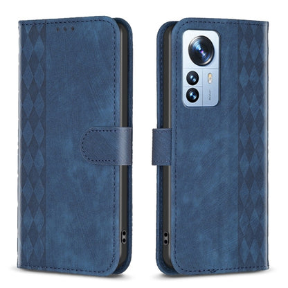 Plaid Embossed Leather Phone Case, For Xiaomi 11i / Redmi K40, For Xiaomi 12 Pro, For Xiaomi 12, For Xiaomi 11T / 11T Pro