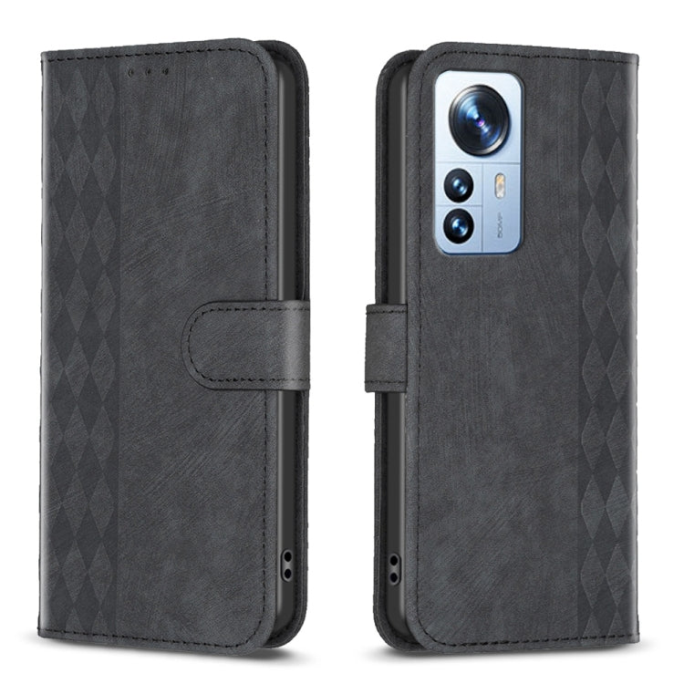 Plaid Embossed Leather Phone Case, For Xiaomi 11i / Redmi K40, For Xiaomi 12 Pro, For Xiaomi 12, For Xiaomi 11T / 11T Pro