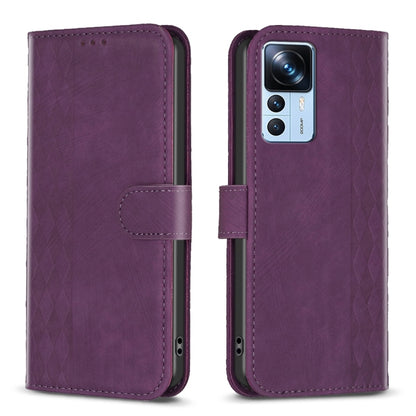 Plaid Embossed Leather Phone Case, For Xiaomi 13, For Xiaomi 12T / 12T Pro, For Xiaomi Redmi Note 11 Pro, For Xiaomi 12 Lite
