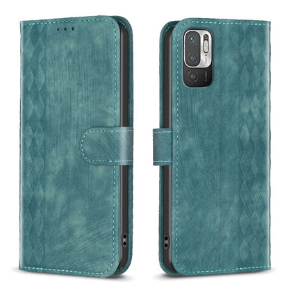 Plaid Embossed Leather Phone Case, For Xiaomi Poco M3 Pro, For Xiaomi 11 Lite, For Xiaomi Redmi Note 10 4G, For Xiaomi Redmi Note 10 Pro