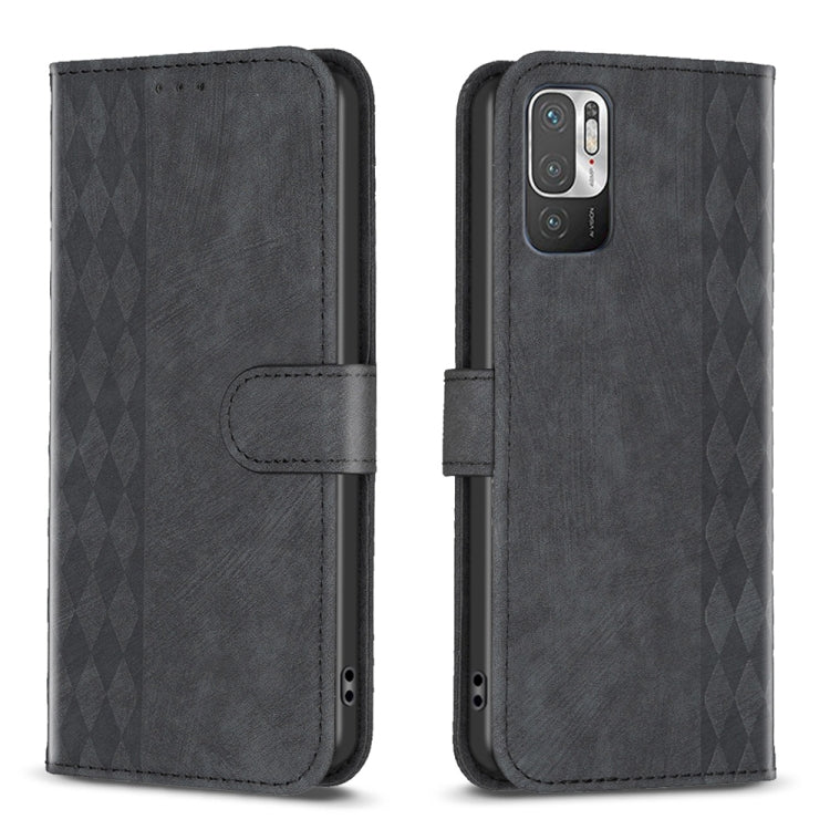 Plaid Embossed Leather Phone Case, For Xiaomi Poco M3 Pro, For Xiaomi 11 Lite, For Xiaomi Redmi Note 10 4G, For Xiaomi Redmi Note 10 Pro
