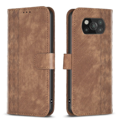 Plaid Embossed Leather Phone Case, For Xiaomi Poco M3 CN Version, For Xiaomi Poco X3 / X3 NFC, For Xiaomi Redmi 9A, For Xiaomi Redmi 9
