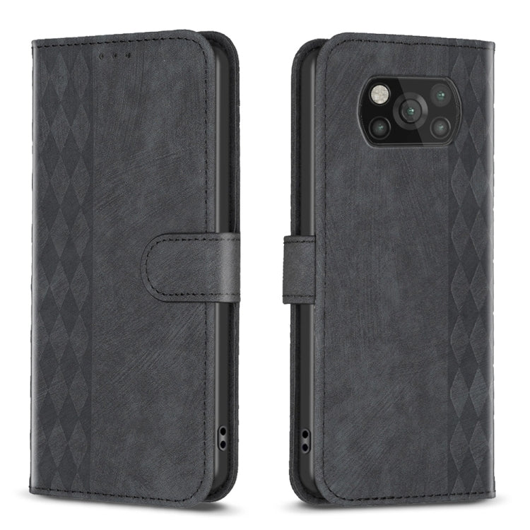 Plaid Embossed Leather Phone Case, For Xiaomi Poco M3 CN Version, For Xiaomi Poco X3 / X3 NFC, For Xiaomi Redmi 9A, For Xiaomi Redmi 9