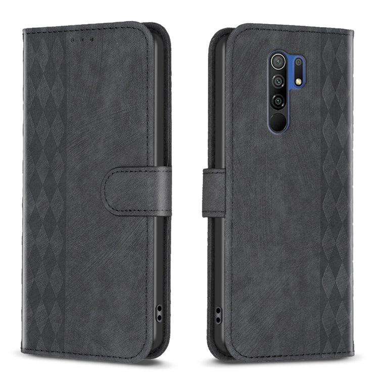 Plaid Embossed Leather Phone Case, For Xiaomi Poco M3 CN Version, For Xiaomi Poco X3 / X3 NFC, For Xiaomi Redmi 9A, For Xiaomi Redmi 9