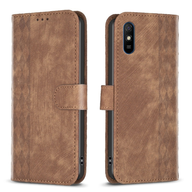Plaid Embossed Leather Phone Case, For Xiaomi Poco M3 CN Version, For Xiaomi Poco X3 / X3 NFC, For Xiaomi Redmi 9A, For Xiaomi Redmi 9