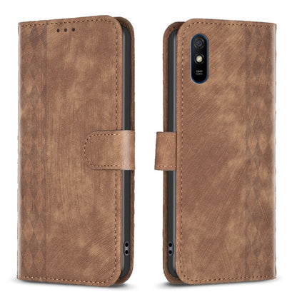 Plaid Embossed Leather Phone Case, For Xiaomi Poco M3 CN Version, For Xiaomi Poco X3 / X3 NFC, For Xiaomi Redmi 9A, For Xiaomi Redmi 9