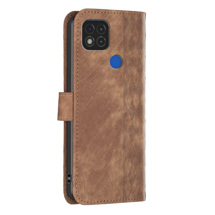 Plaid Embossed Leather Phone Case, For Xiaomi Redmi 9C, For Xiaomi Redmi Note 9, For Xiaomi Redmi Note 9 Pro