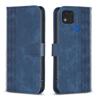 Plaid Embossed Leather Phone Case, For Xiaomi Redmi 9C, For Xiaomi Redmi Note 9, For Xiaomi Redmi Note 9 Pro